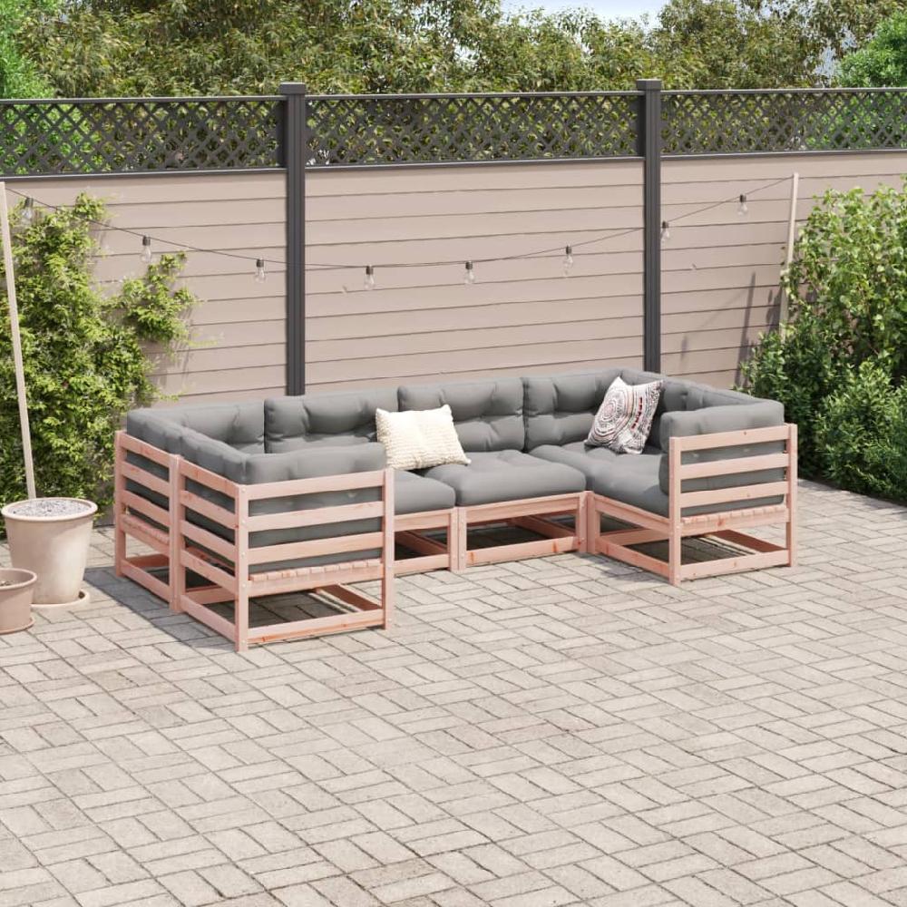 Juego De Sofás De Jardín 6 Piezas | Juego De Muebles De Jardín | Conjunto De Comedor Jardín Madera Maciza De Abeto Douglas CFW85817