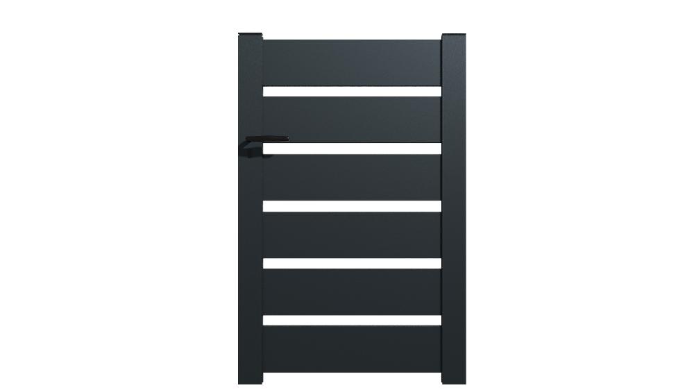 Kit De Puerta Peatonal Incorporada De Aluminio SAH Tamaño An.1000 (entre Montantes) X Al.1500 Mm Colores Gris (RAL 7016)