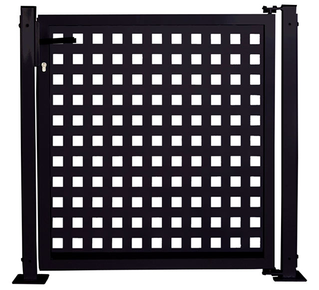 Kit puerta para valla DOORSELF Square 116x93 5 cm negra
