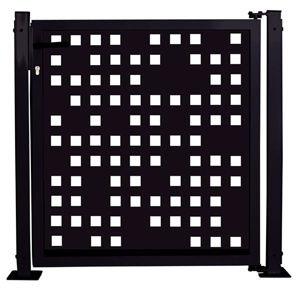 Kit puerta para valla DOORSELF Tetris 116x93 5 cm negra
