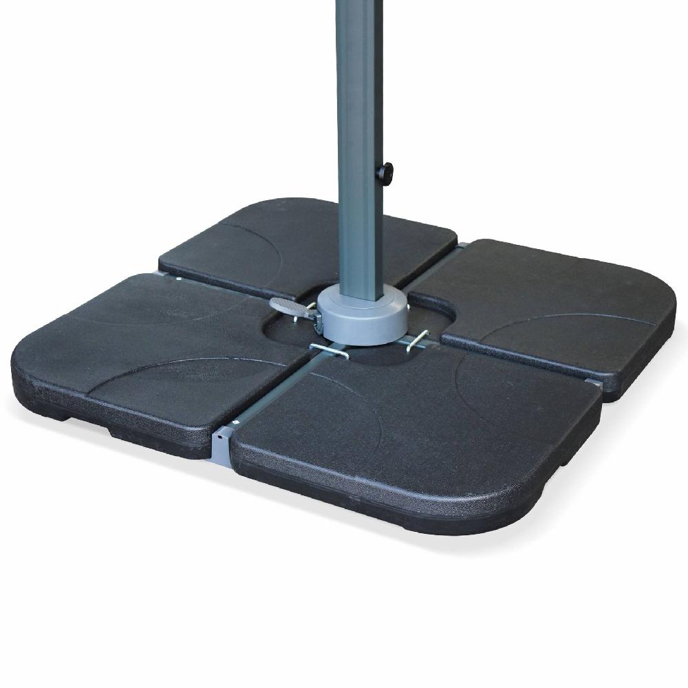 Losa Lastrada Para Sombrilla De 50x50cm Set De 4 Base Para Parasol A Distancia Negro 50x50x7 Cm