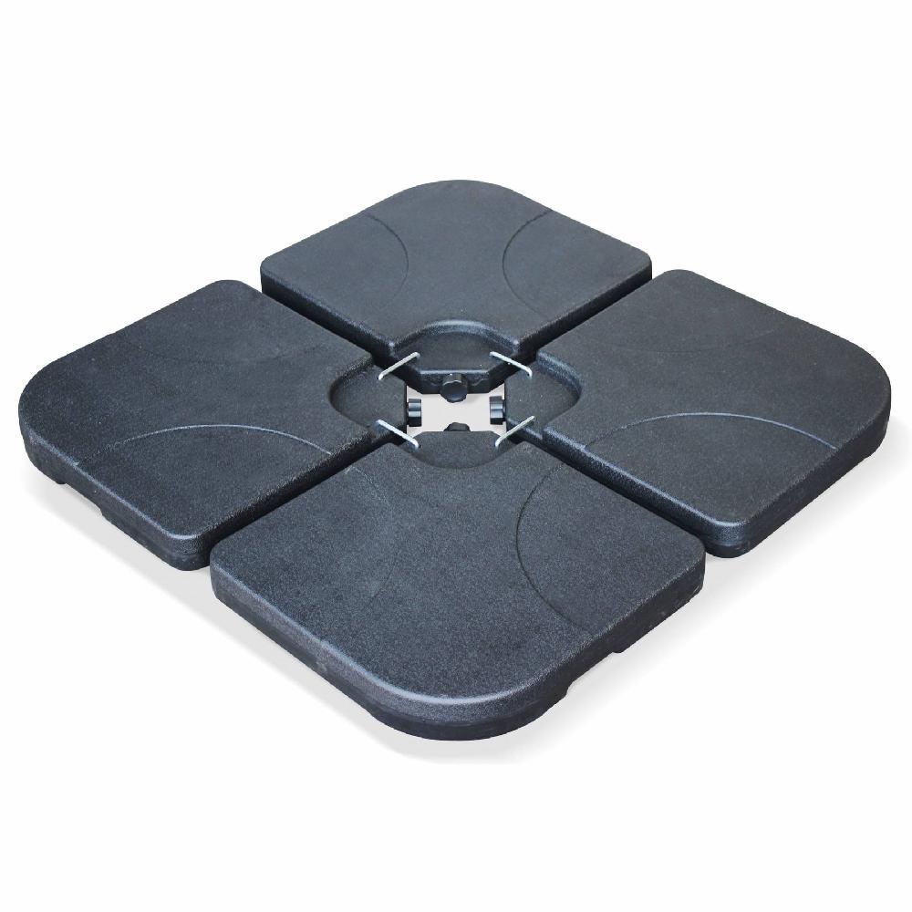 Losa lastrada para sombrilla de 50x50cm set de 4 Base para parasol a distancia Negro 50x50x7 cm
