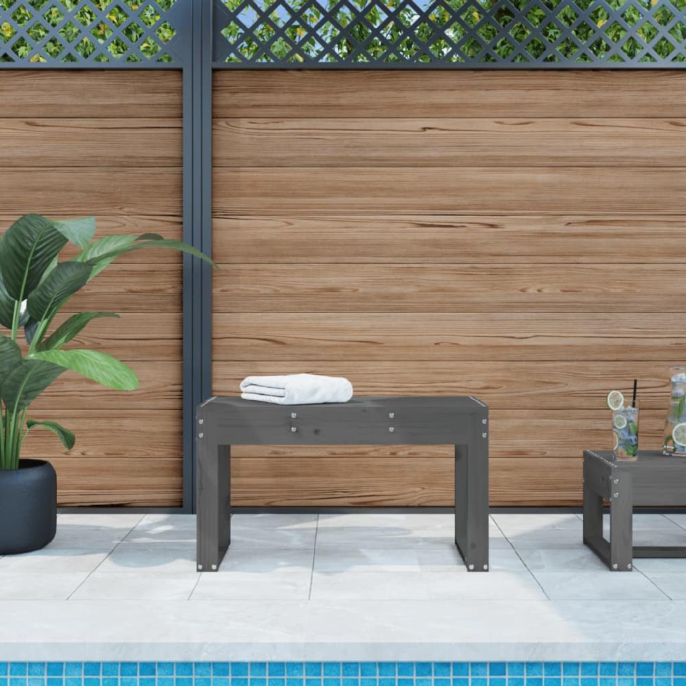 Maison Exclusive - Banco de jardín madera maciza de pino gris 80x38x45 cm