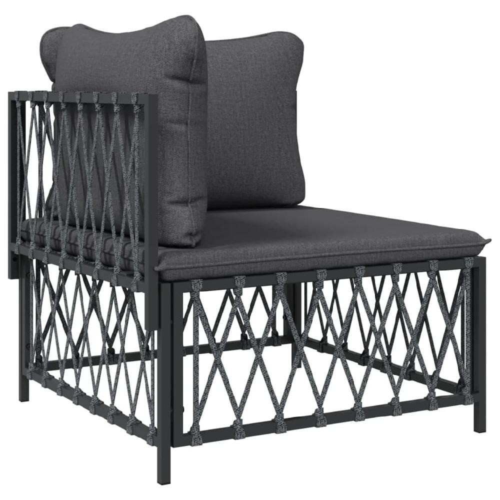 Maison Exclusive - Juego De Muebles De Jardín 5 Pzas Con Cojines Acero Antracita