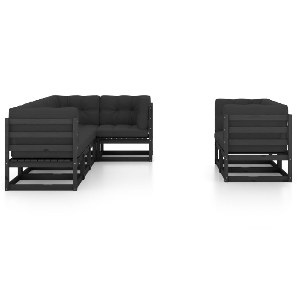 Maison Exclusive - Juego De Muebles De Jardín 7 Pzas Y Cojines Madera Maciza Pino