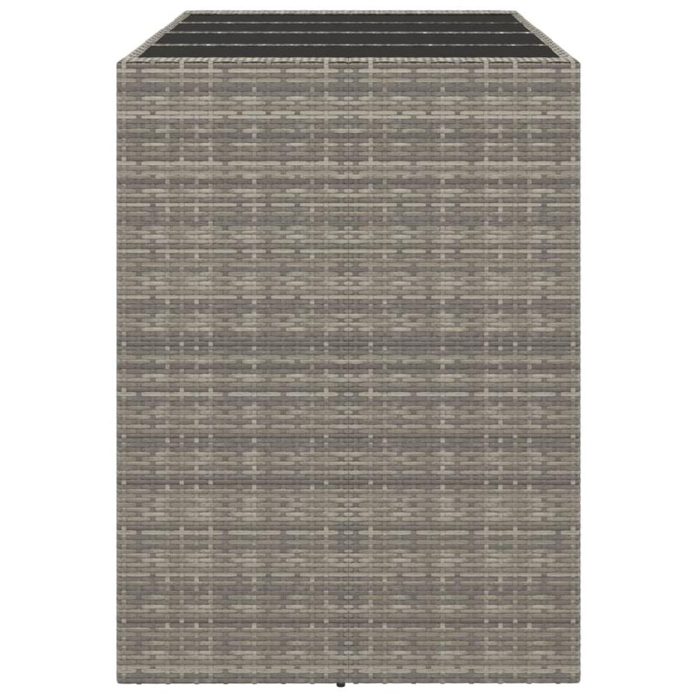 Maison Exclusive - Mesa Alta Bar Con Superficie Vidrio Ratán PE Gris 145x80x110 Cm