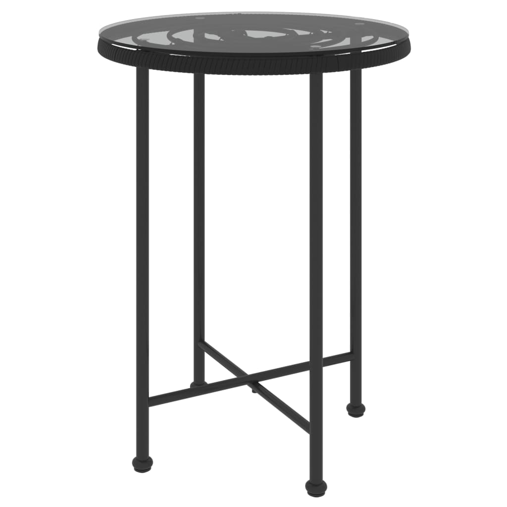 Maison Exclusive - Mesa De Comedor De Vidrio Templado Y Acero Negro 55 Cm