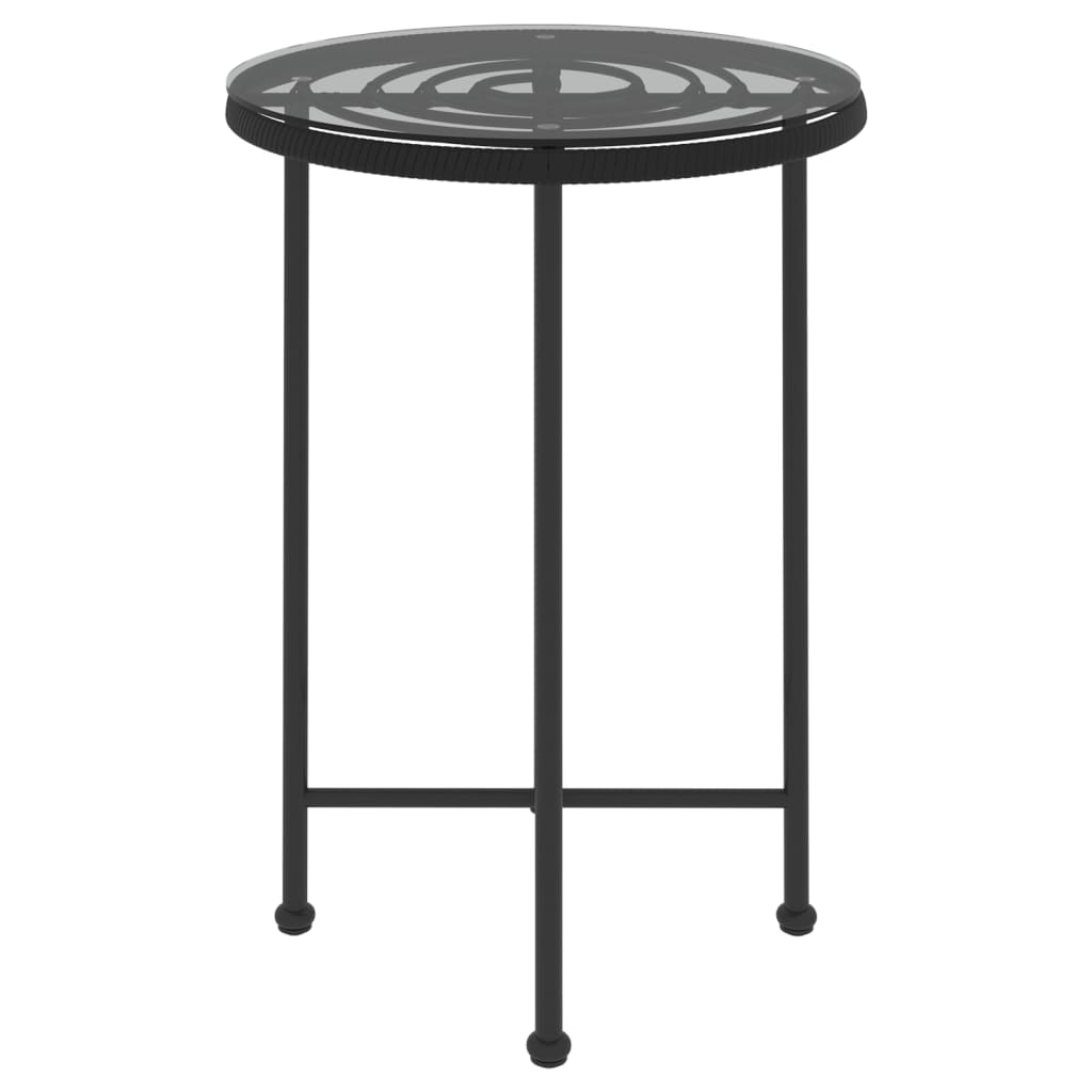Maison Exclusive - Mesa De Comedor De Vidrio Templado Y Acero Negro 55 Cm