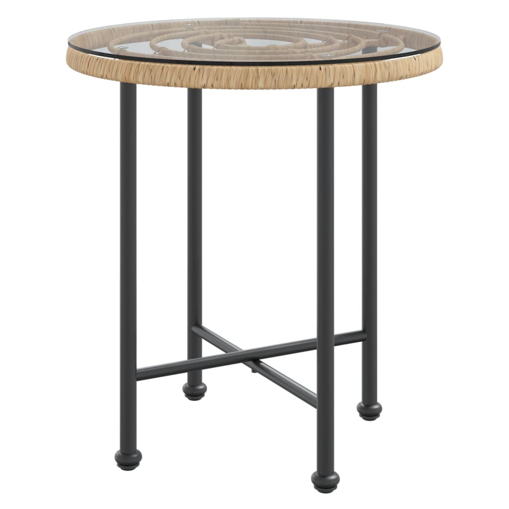 Maison Exclusive - Mesa De Comedor De Vidrio Templado Y Acero 50 Cm