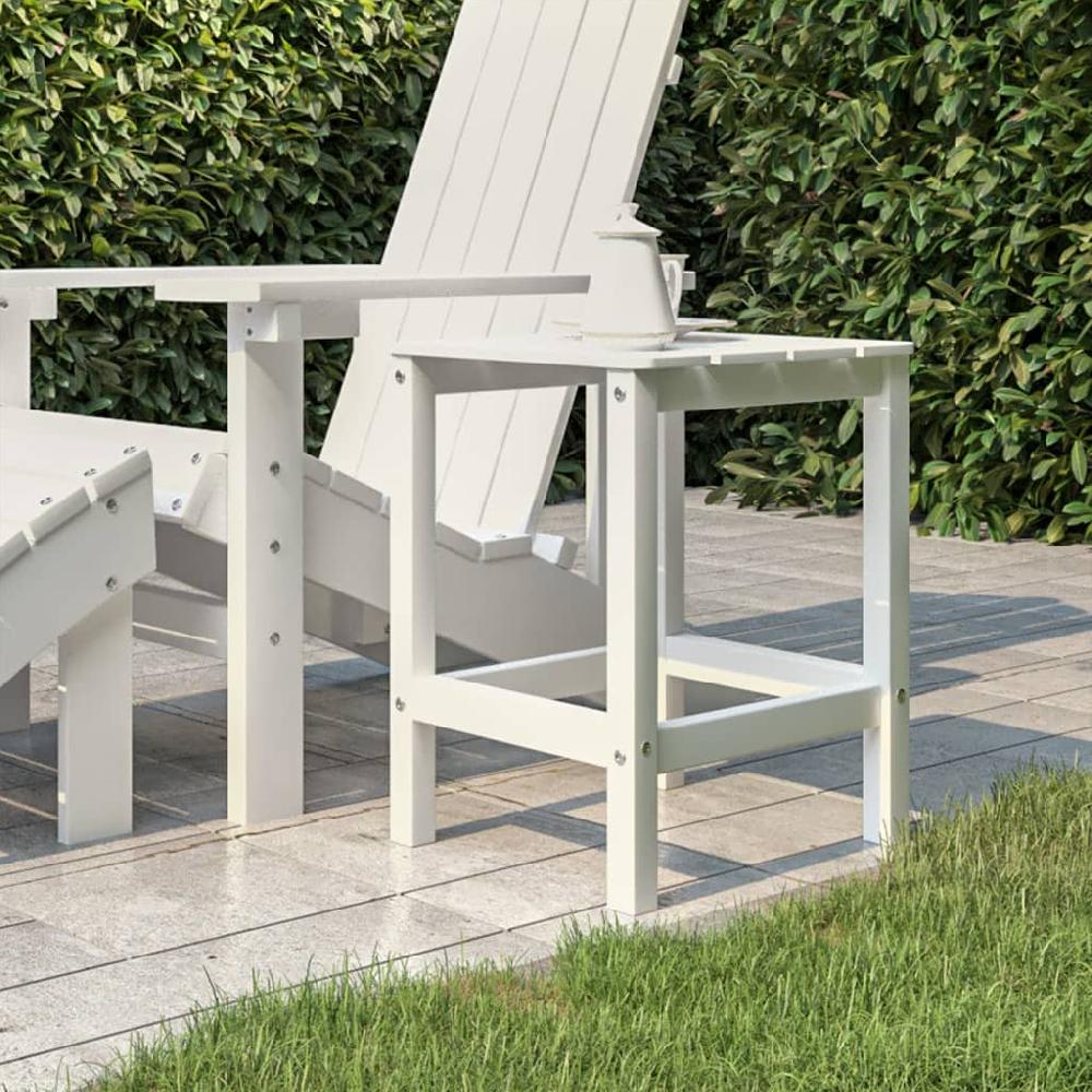 Maison Exclusive - Mesa de jardín Adirondack HDPE blanca 38x38x46 cm