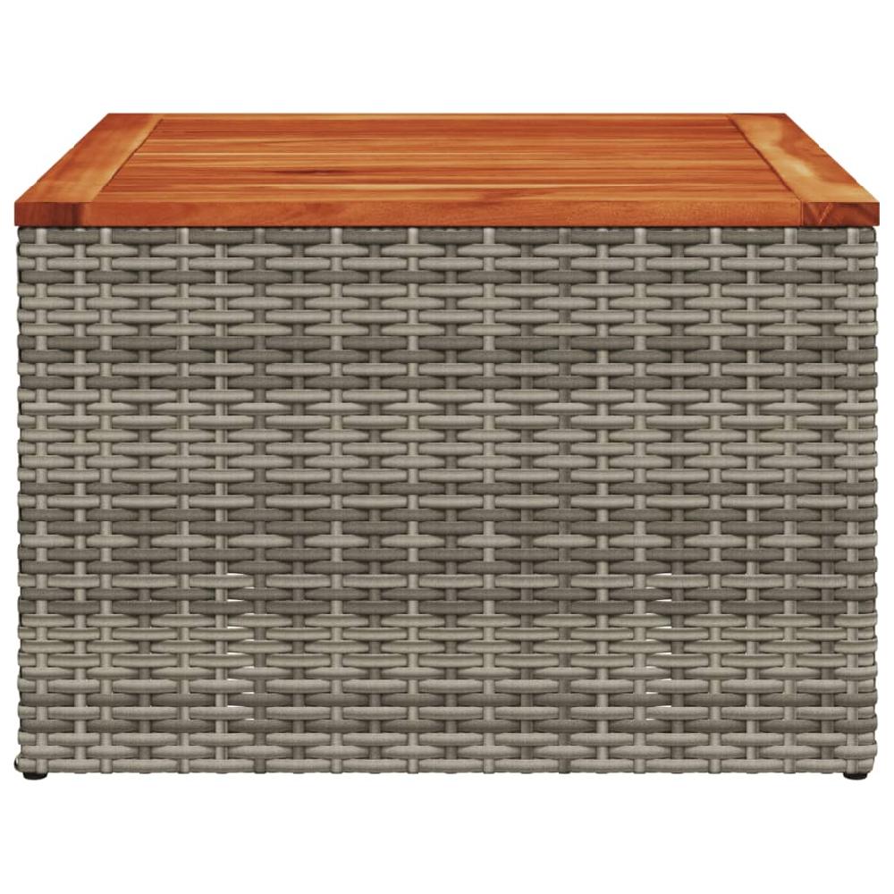 Maison Exclusive - Mesa De Jardín De Madera De Acacia Y Ratán PE Gris 55x55x37 Cm