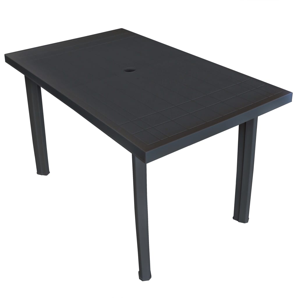 Maison Exclusive - Mesa de jardín de plástico gris antracita 126x76x72 cm