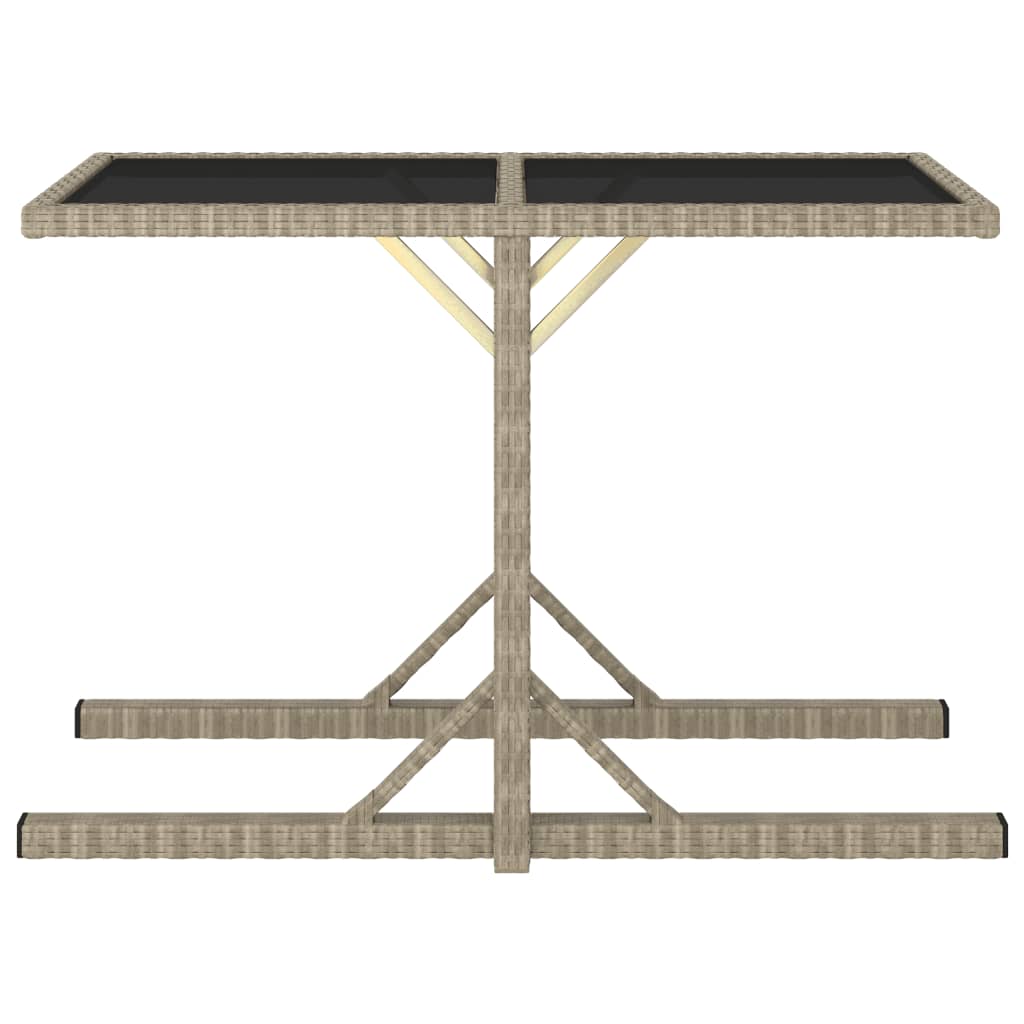 Maison Exclusive - Mesa De Jardín De Vidrio Y Ratán Sintético Beige 110x53x72 Cm