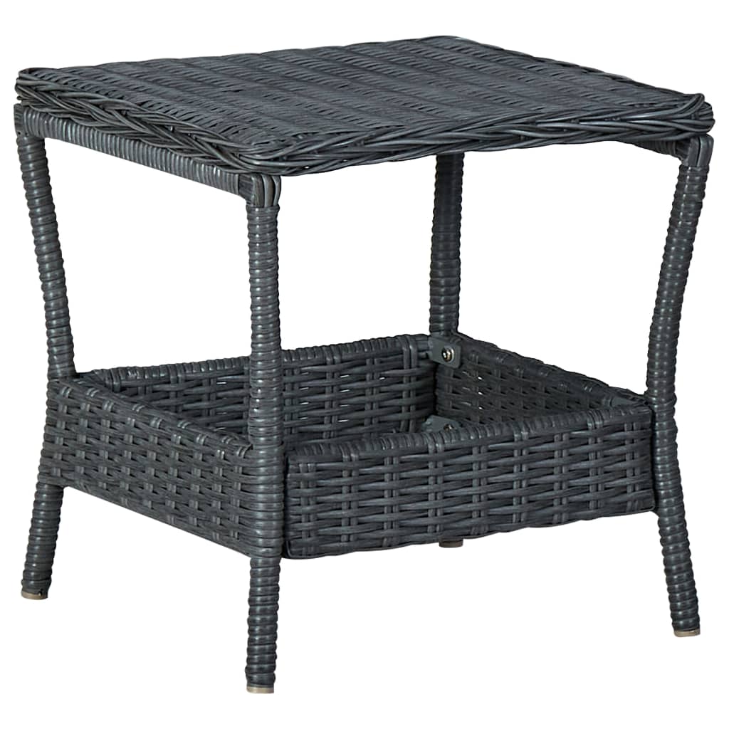 Maison Exclusive - Mesa de jardín ratán sintético gris oscuro 45x45x46 5 cm