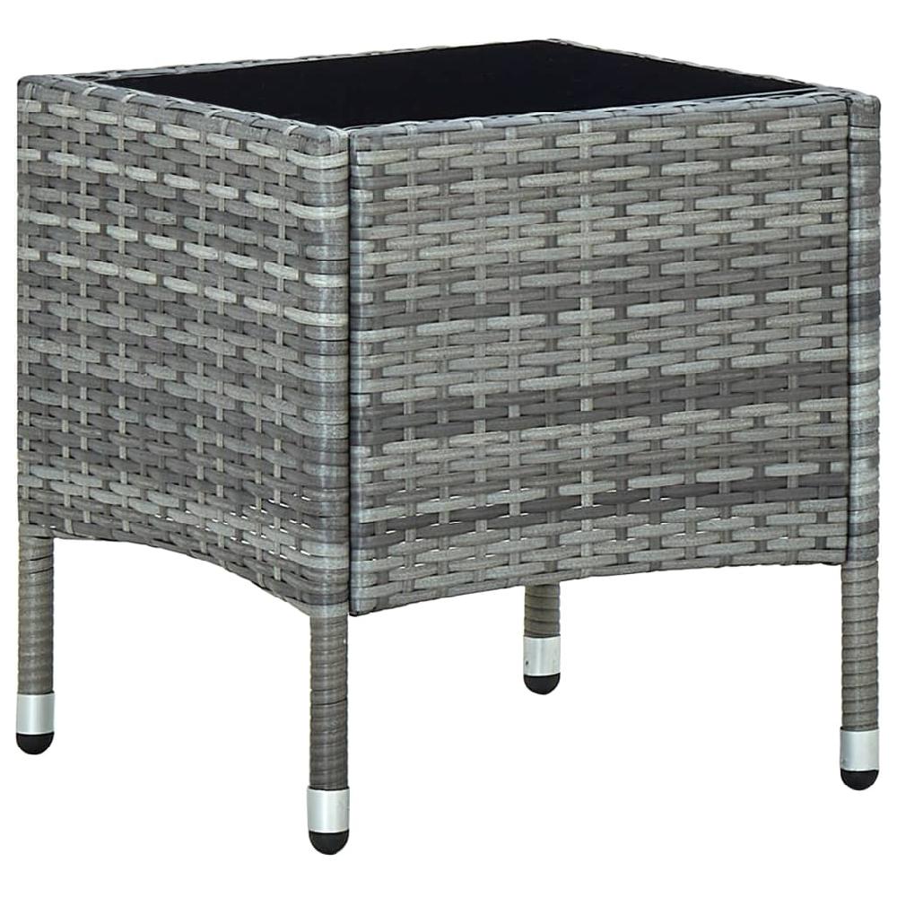 Maison Exclusive - Mesa de jardín ratán sintético gris 40x40x45 cm