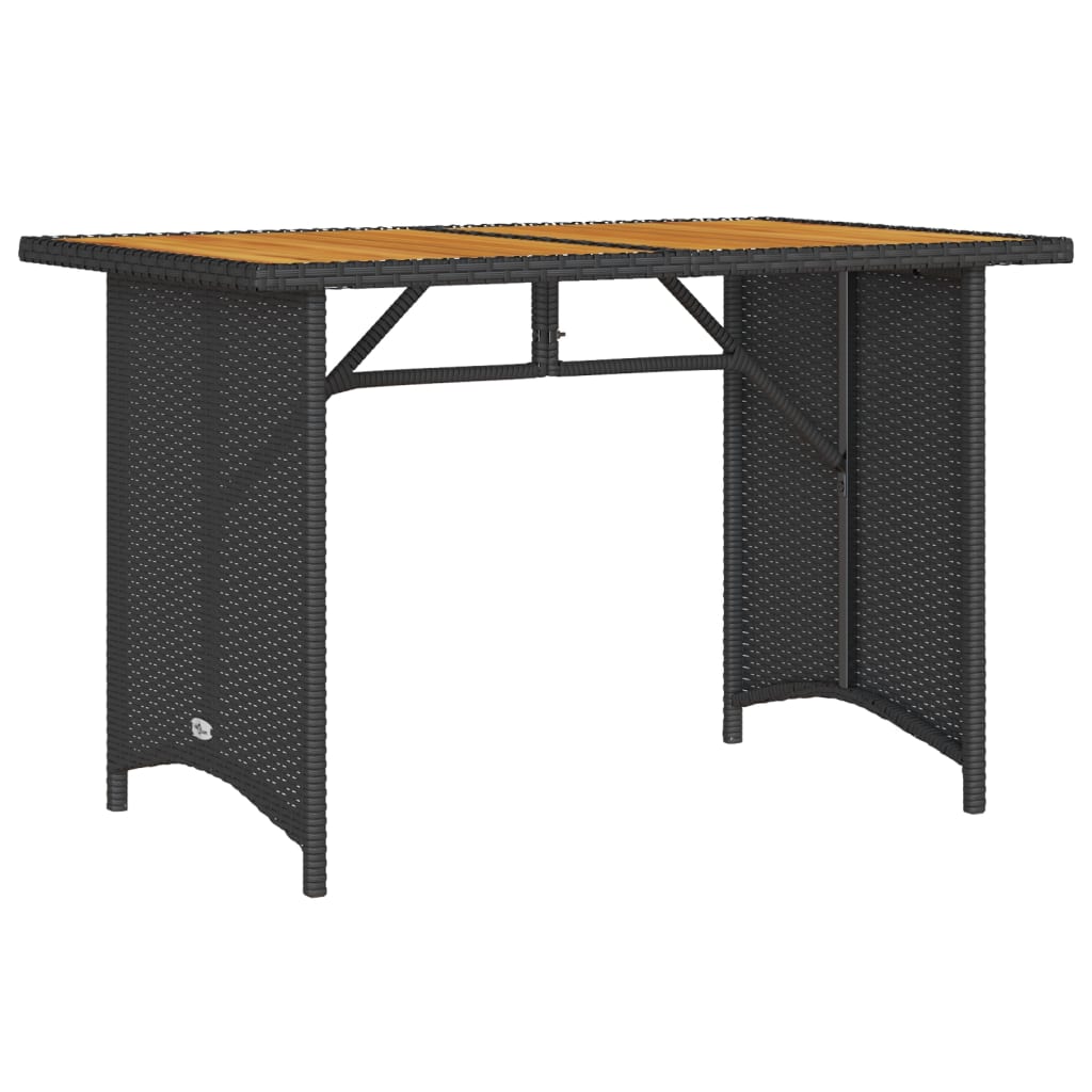 Maison Exclusive - Mesa De Jardín Superficie De Madera Ratán PE Negro 110x68x70 Cm
