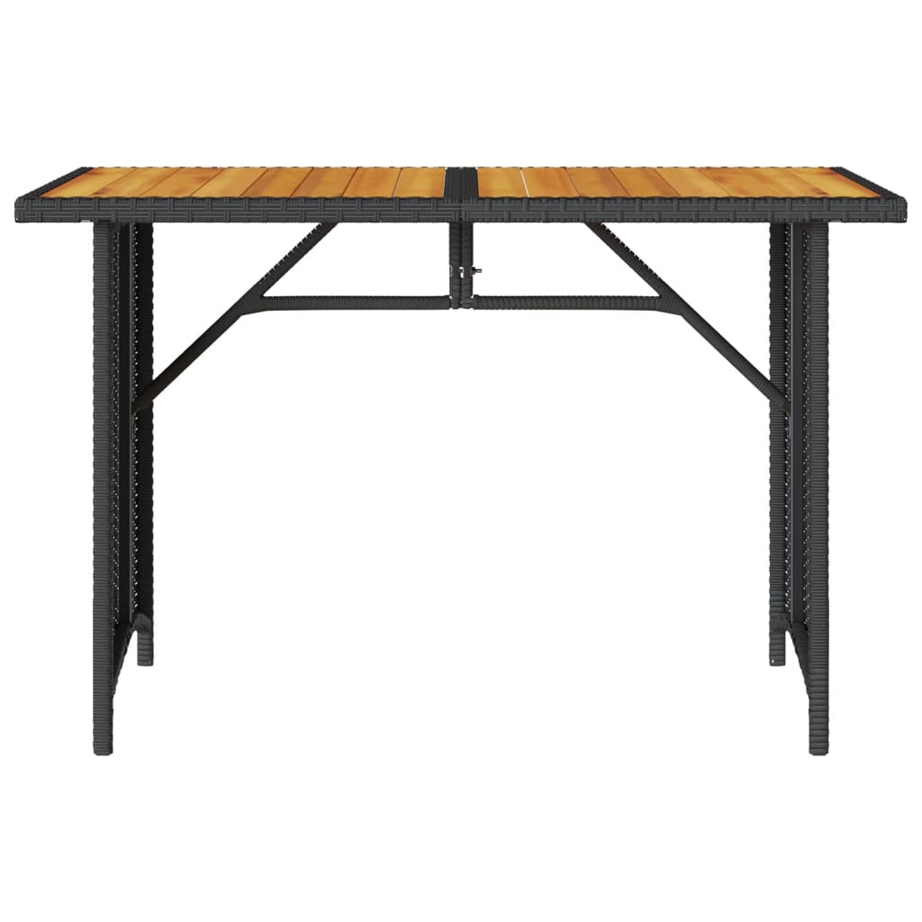 Maison Exclusive - Mesa De Jardín Superficie De Madera Ratán PE Negro 110x68x70 Cm