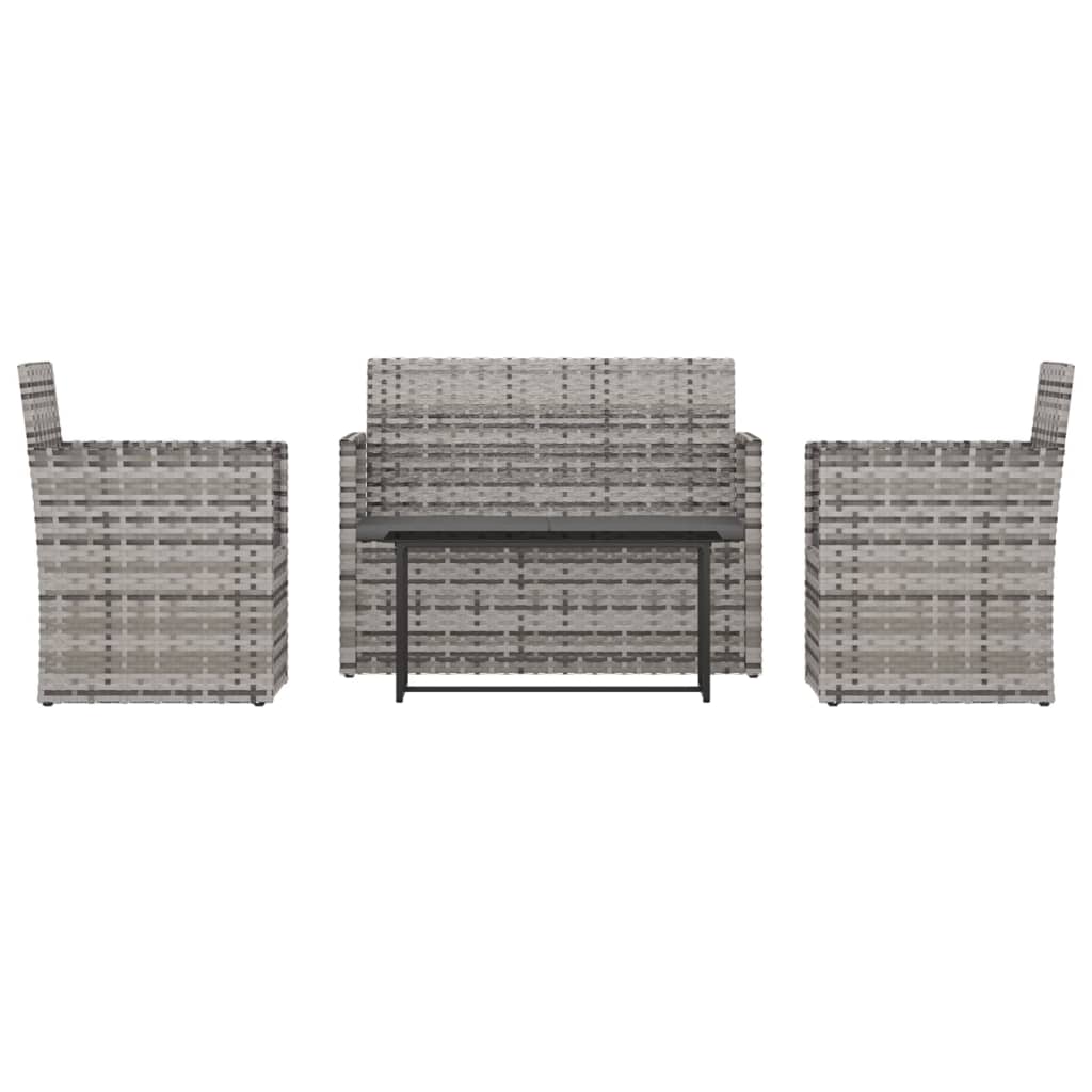 Maison Exclusive - Muebles De Jardín Con Cojines 4 Piezas Ratán Sintético Gris