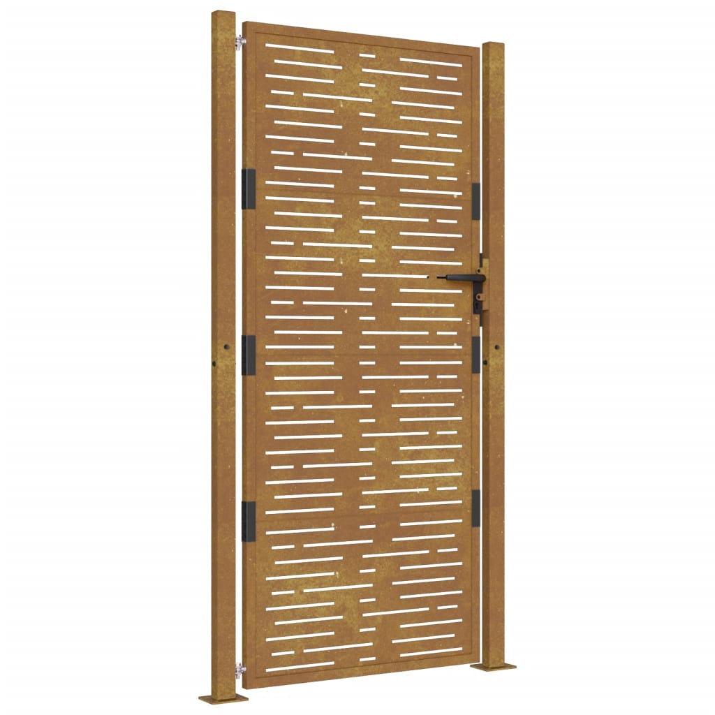 Maison Exclusive - Puerta De Jardín Acero Corten Diseño Cuadrado 105x205 Cm