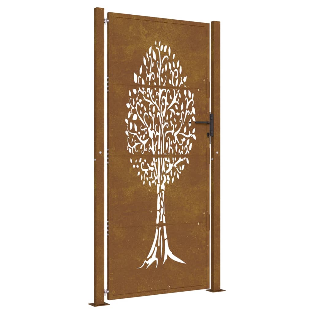 Maison Exclusive - Puerta De Jardín Acero Corten Diseño árbol 105x205 Cm