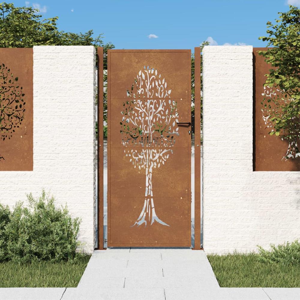 Maison Exclusive - Puerta de jardín acero corten diseño árbol 105x205 cm