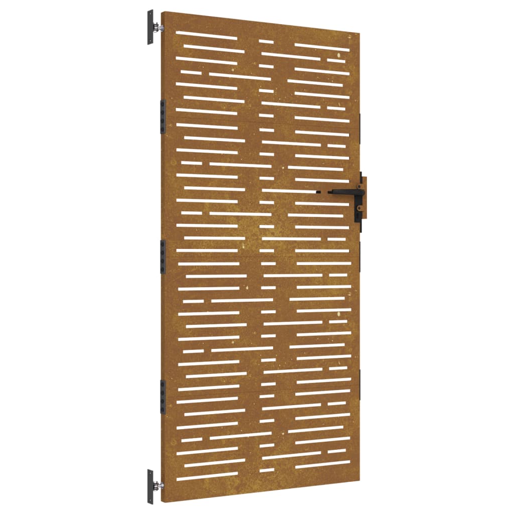 Maison Exclusive - Puerta De Jardín Acero Corten Diseño Cuadrado 85x175 Cm