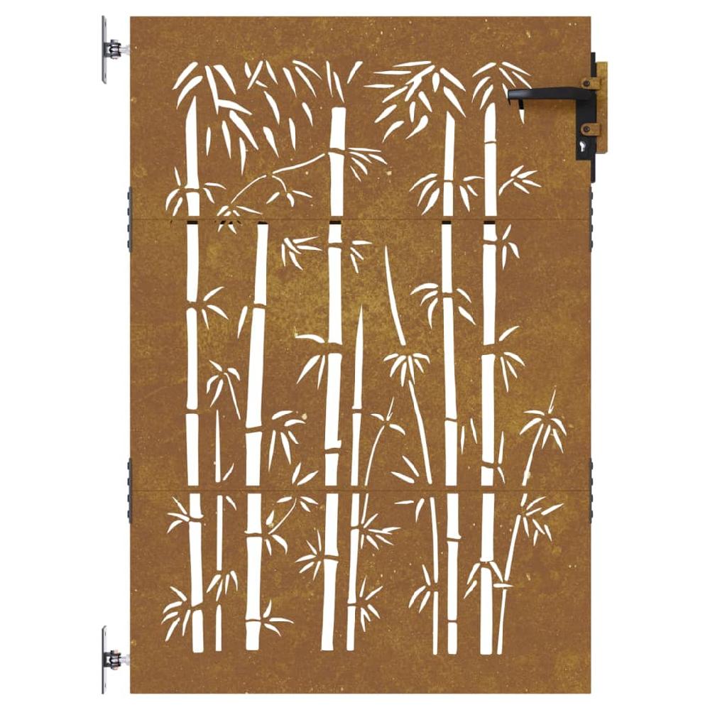 Maison Exclusive - Puerta De Jardín Acero Corten Diseño Bambú 85x150 Cm