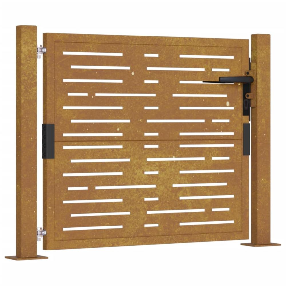 Maison Exclusive - Puerta De Jardín Acero Corten Diseño Cuadrado 105x80 Cm