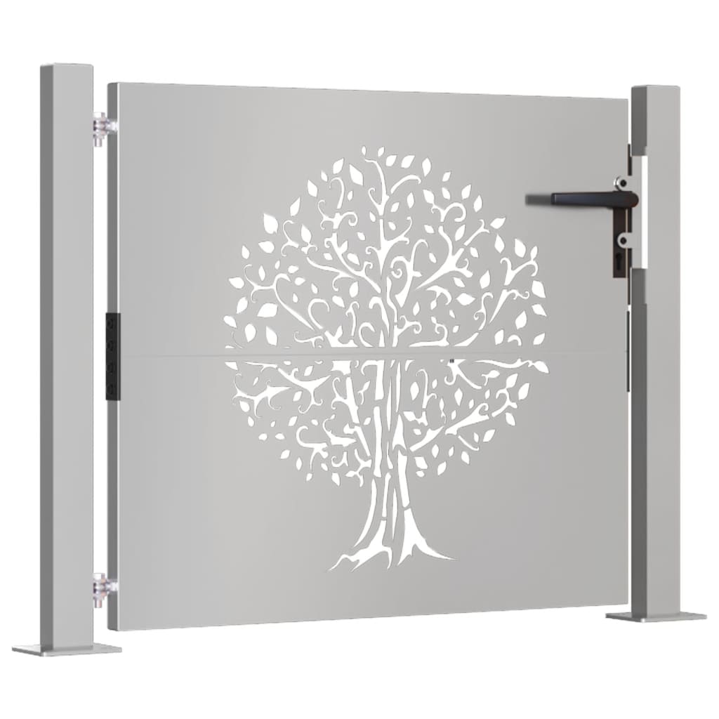 Maison Exclusive - Puerta De Jardín Acero Corten Diseño árbol 105x105 Cm