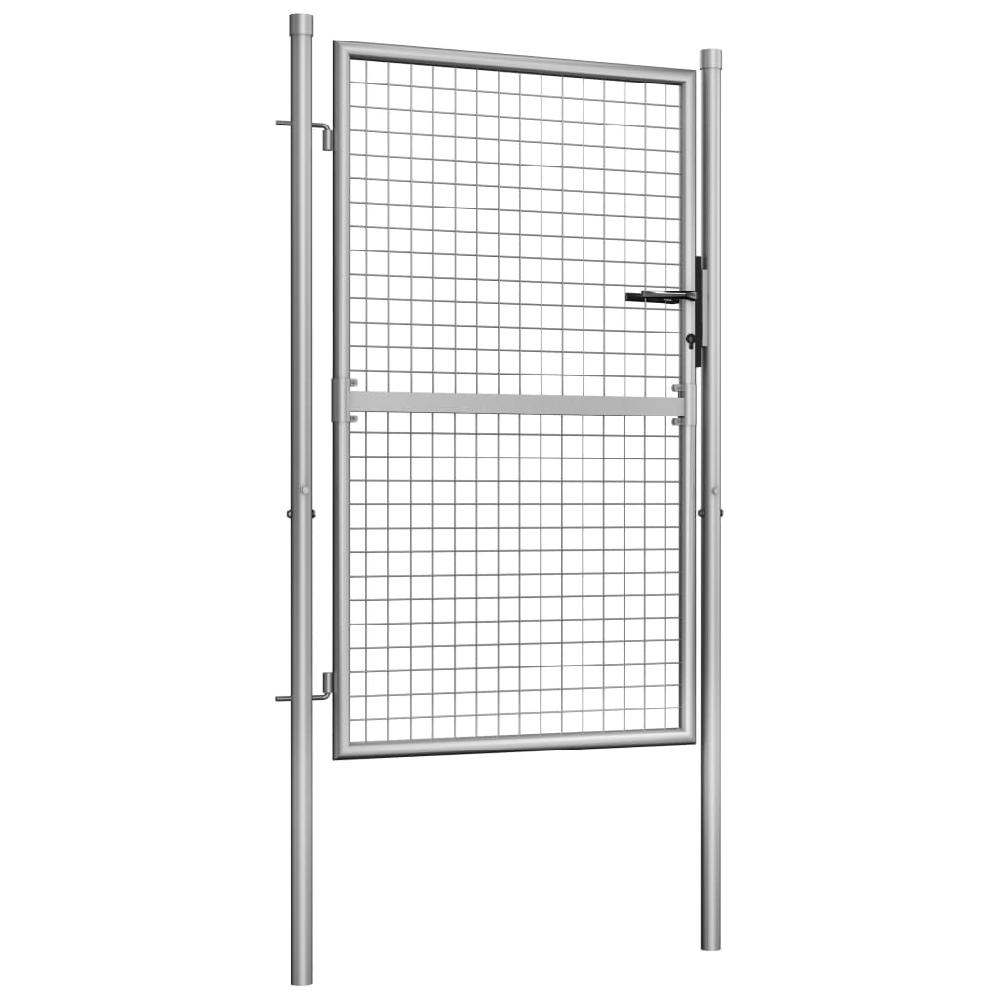 Maison Exclusive - Puerta De Jardín Acero Galvanizado Plateado 105x175 Cm