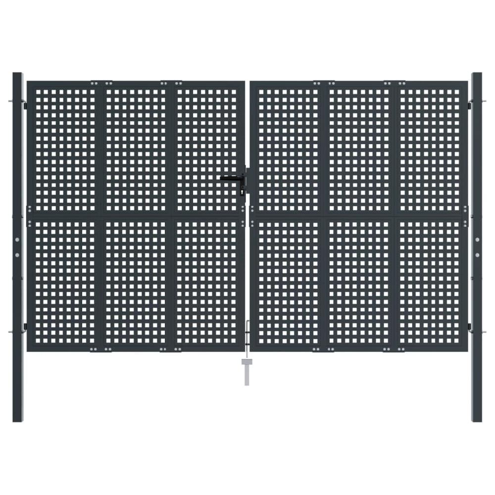 Maison Exclusive - Puerta De Jardín Acero Gris Antracita 300x200 Cm