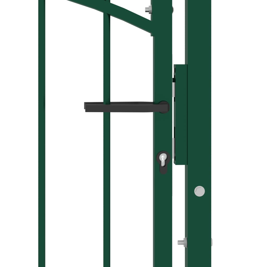 Maison Exclusive - Puerta De Jardín Con Arco Superior Acero Verde 100x150 Cm