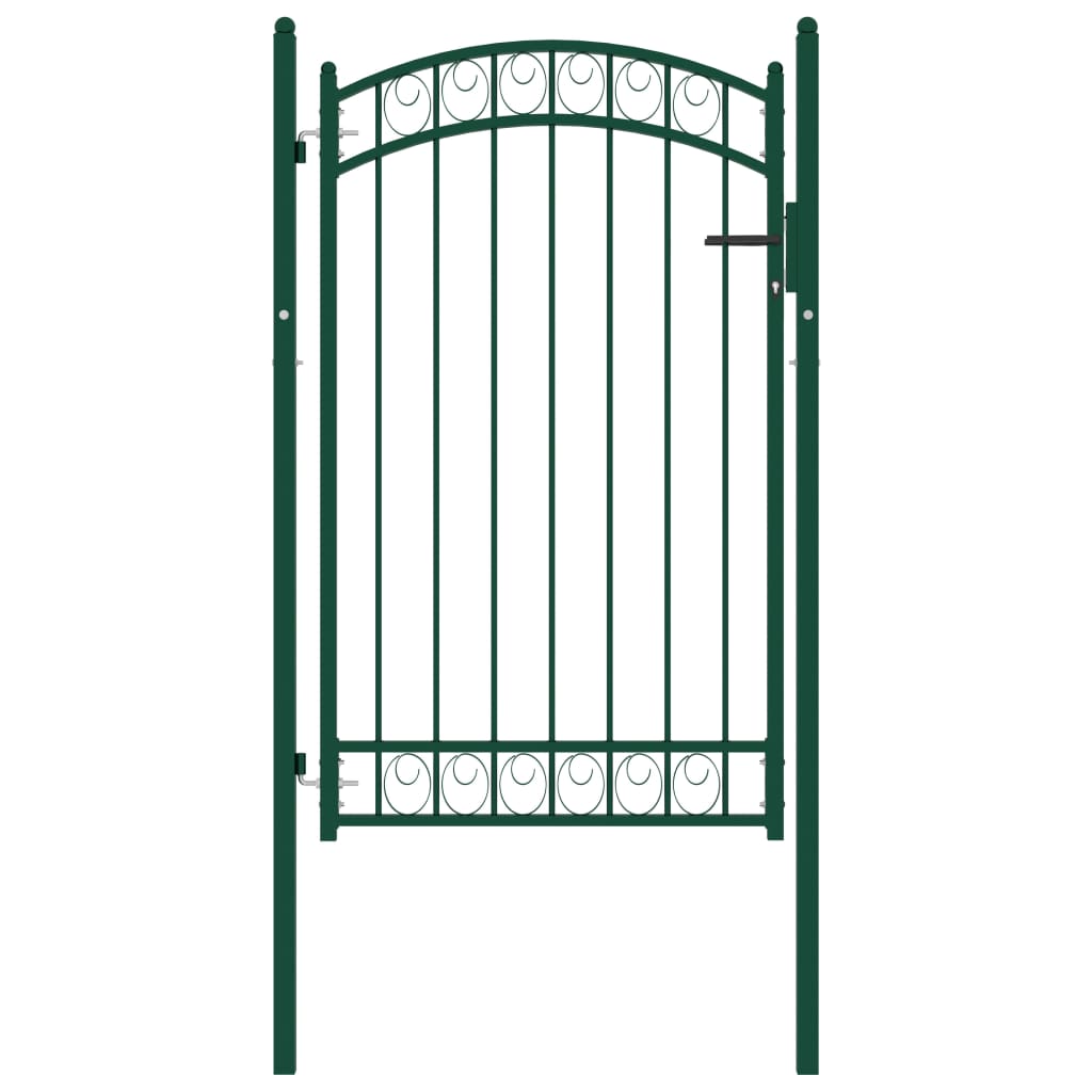 Maison Exclusive - Puerta de jardín con arco superior acero verde 100x150 cm