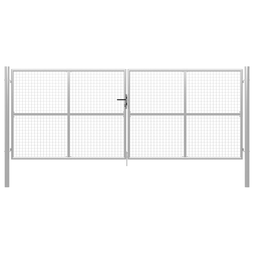 Maison Exclusive - Puerta de jardín de acero galvanizado plateado 415x200 cm