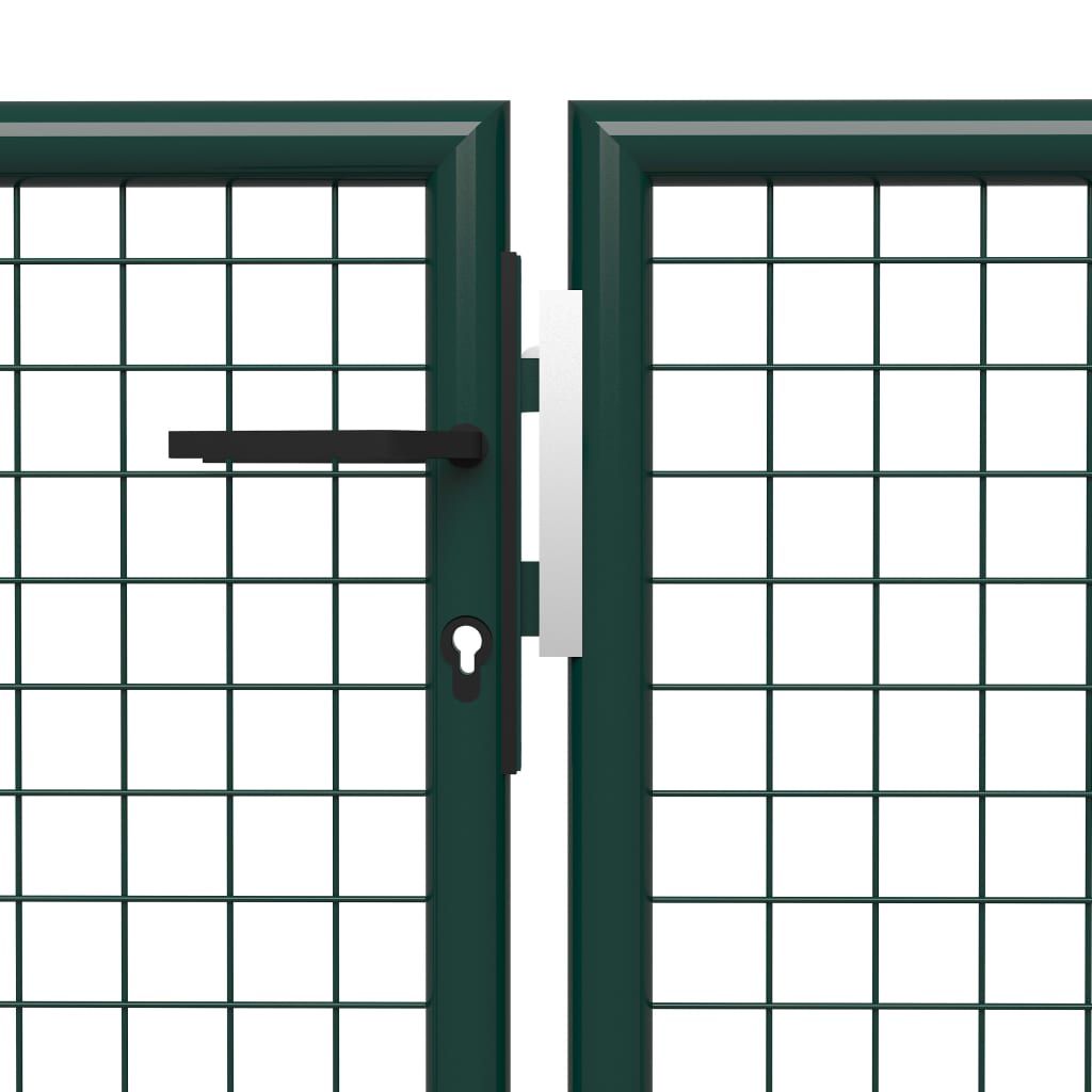 Maison Exclusive - Puerta De Jardín De Acero Verde 400x75 Cm