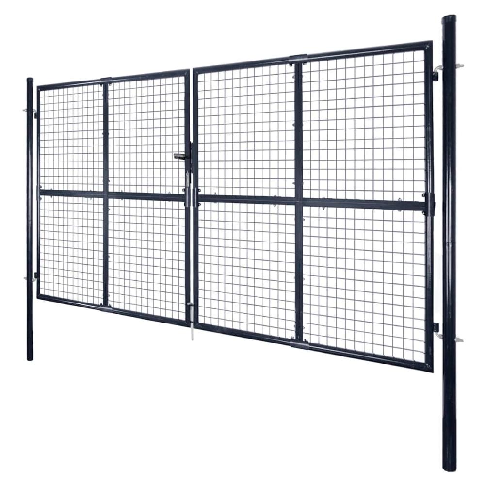 Maison Exclusive - Puerta De Malla De Jardín Acero Galvanizado Gris 289x200 Cm