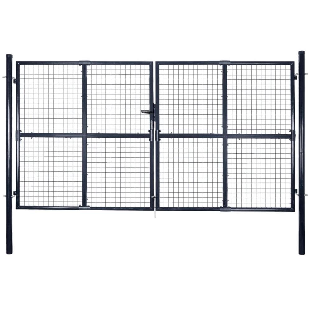 Maison Exclusive - Puerta de malla de jardín acero galvanizado gris 289x200 cm