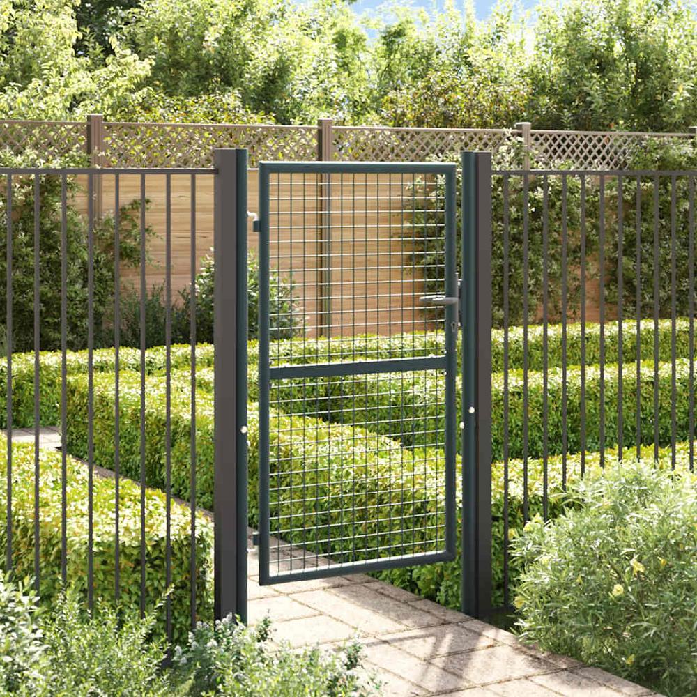 Maison Exclusive - Puerta de malla de jardín acero galvanizado gris 100x200 cm