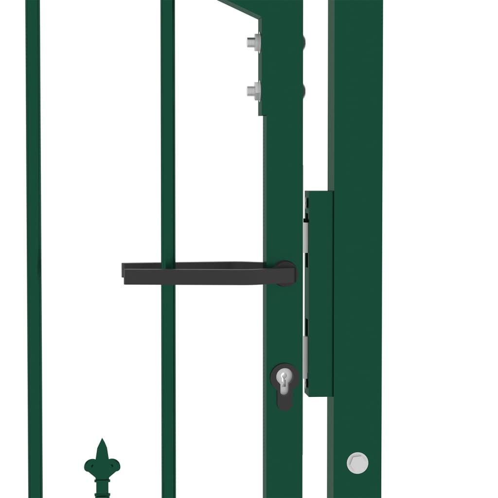 Maison Exclusive - Puerta De Valla Con Picos Acero Verde 100x100 Cm