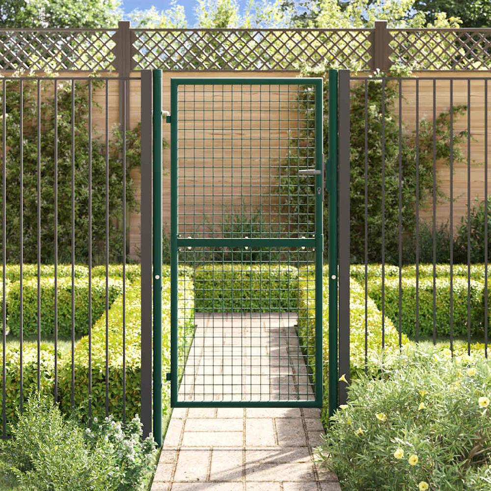Maison Exclusive - Puerta De Valla De Acero Verde 100x175 Cm