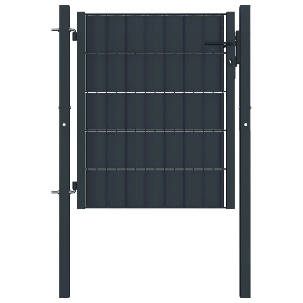 Maison Exclusive - Puerta de valla de PVC y acero gris antracita 100x81 cm
