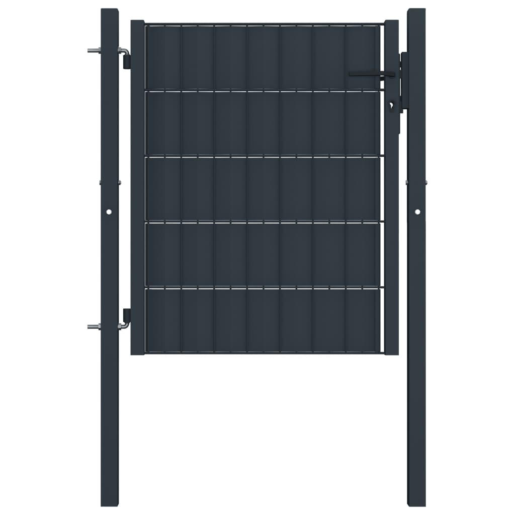 Maison Exclusive - Puerta de valla de PVC y acero gris antracita 100x101 cm