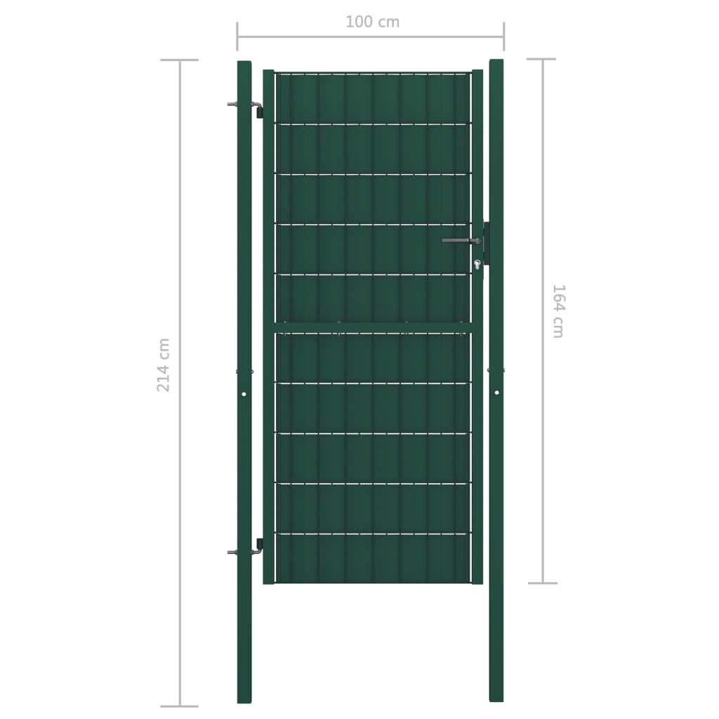 Maison Exclusive - Puerta De Valla De PVC Y Acero Verde 100x164 Cm