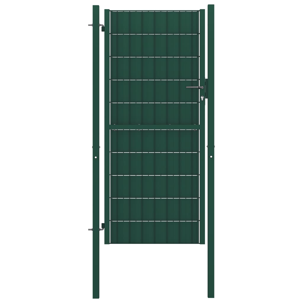 Maison Exclusive - Puerta de valla de PVC y acero verde 100x164 cm