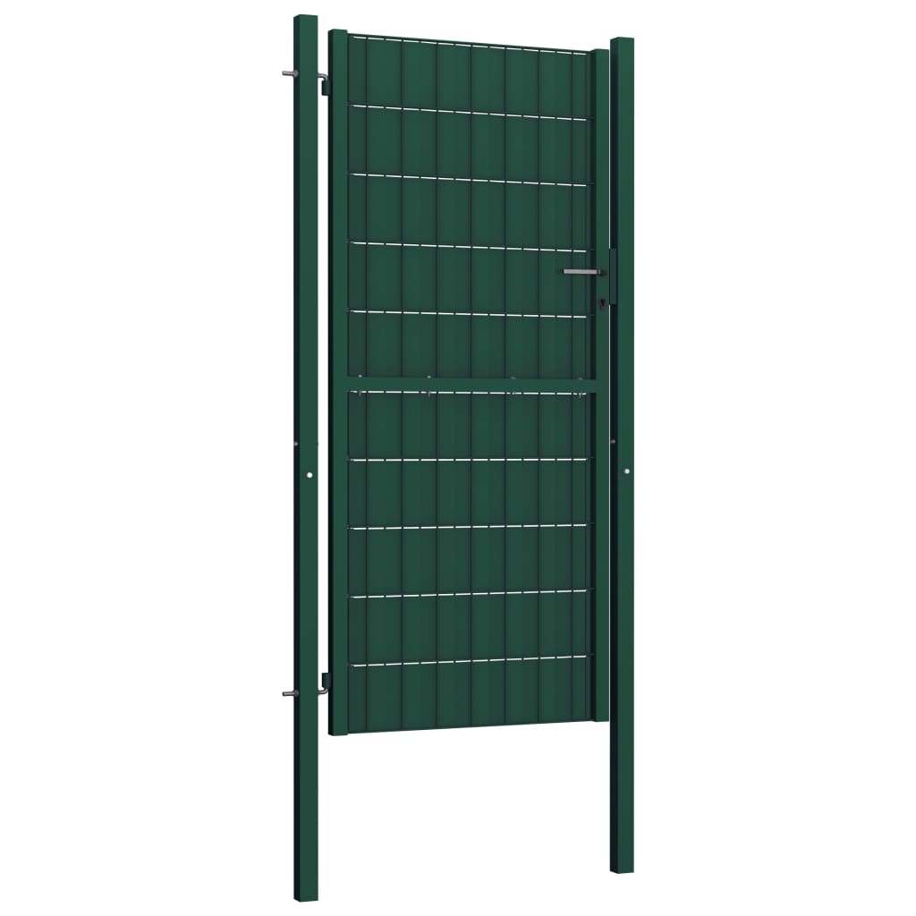 Maison Exclusive - Puerta De Valla De PVC Y Acero Verde 100x204 Cm
