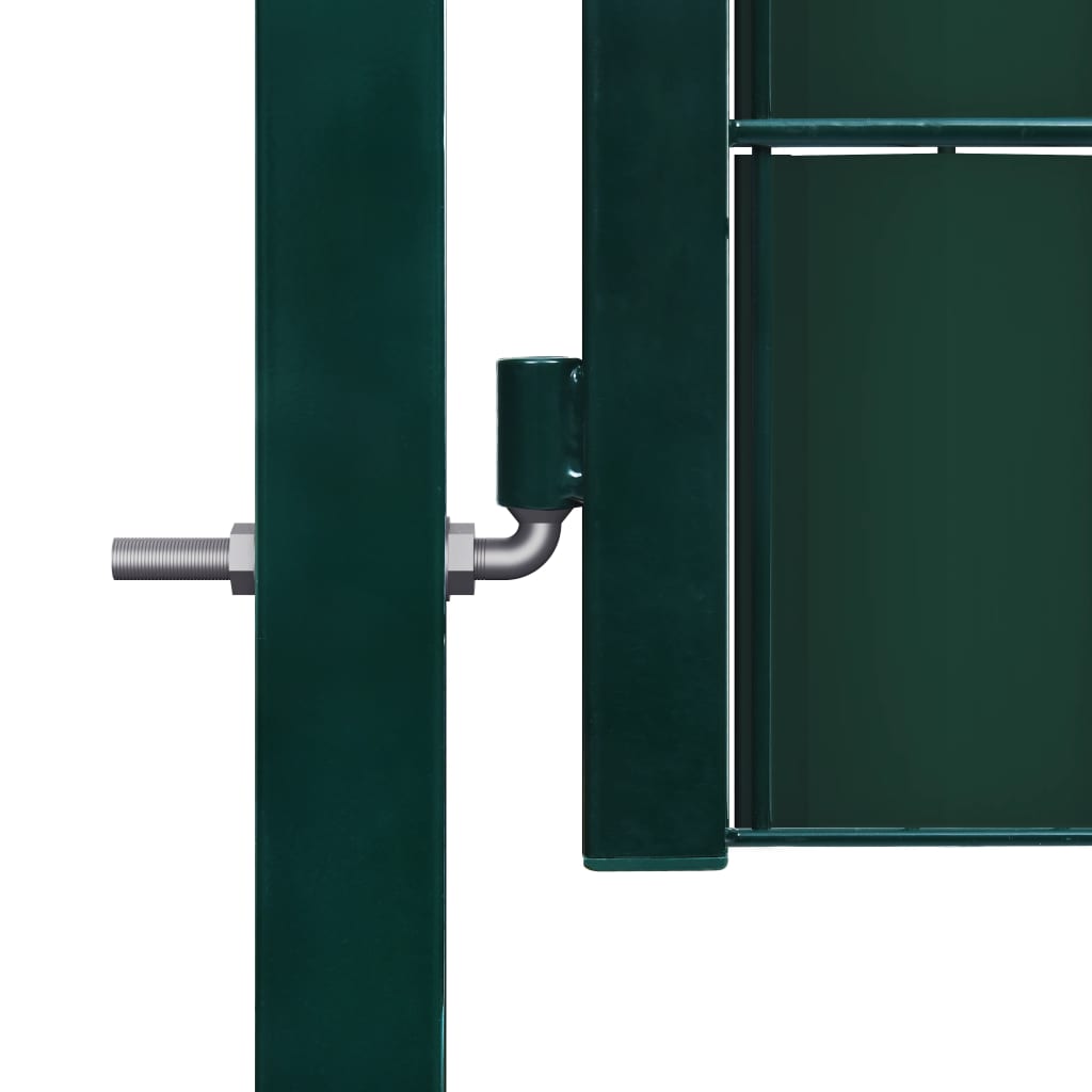 Maison Exclusive - Puerta De Valla De PVC Y Acero Verde 100x204 Cm