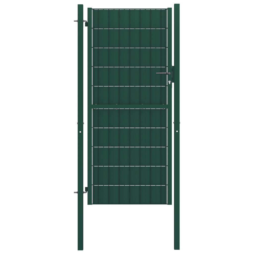 Maison Exclusive - Puerta de valla de PVC y acero verde 100x204 cm