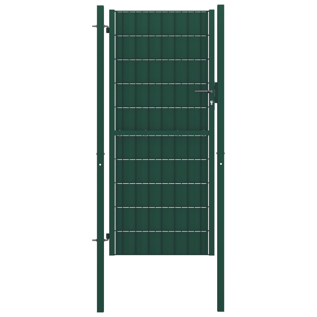 Maison Exclusive - Puerta de valla de PVC y acero verde 100x124 cm