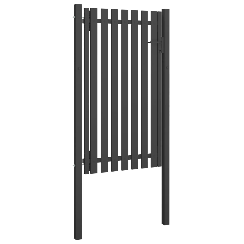 Maison Exclusive - Puerta De Valla Del Jardín De Acero Gris Antracita 1x2 25 Cm