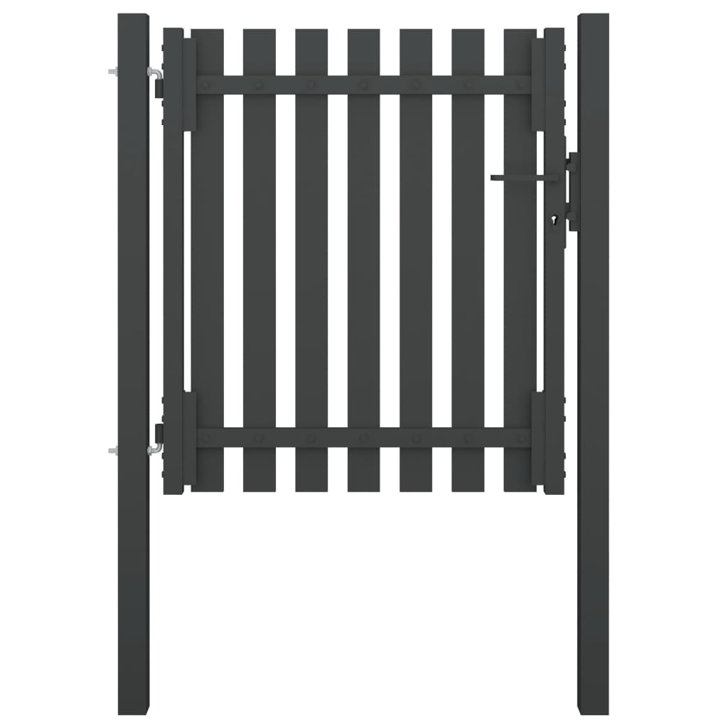 Maison Exclusive - Puerta de valla del jardín de acero gris antracita 1x1 25 cm